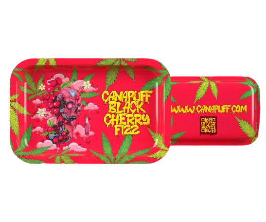 Canapuff Black Cherry Fizz rolling tray groot