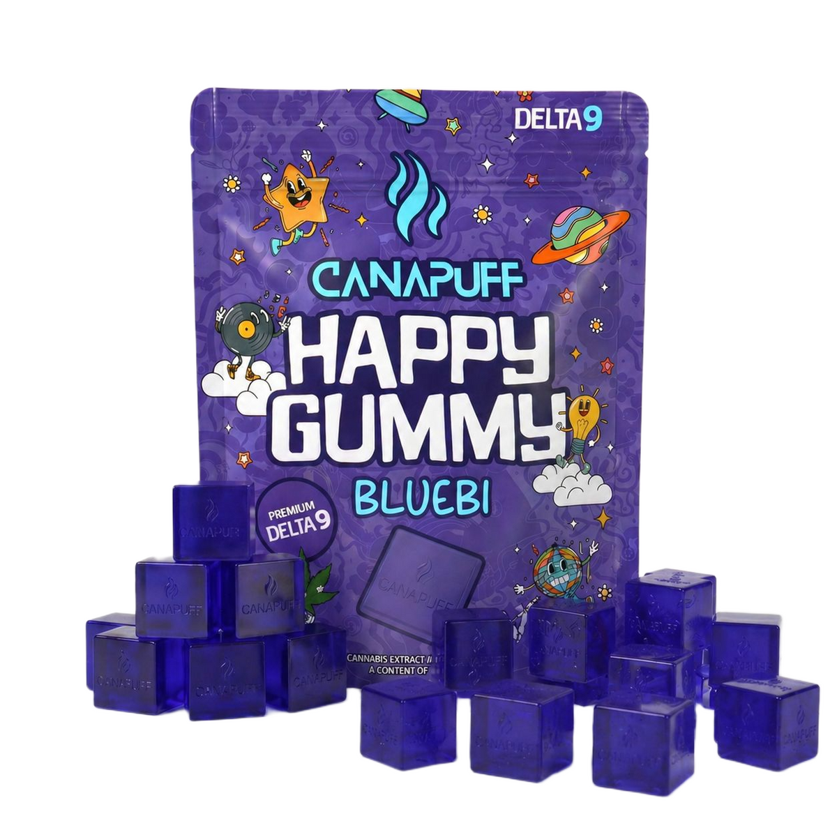 Canapuff Happy Gummy Delta-9 Bluebi zakje gummies