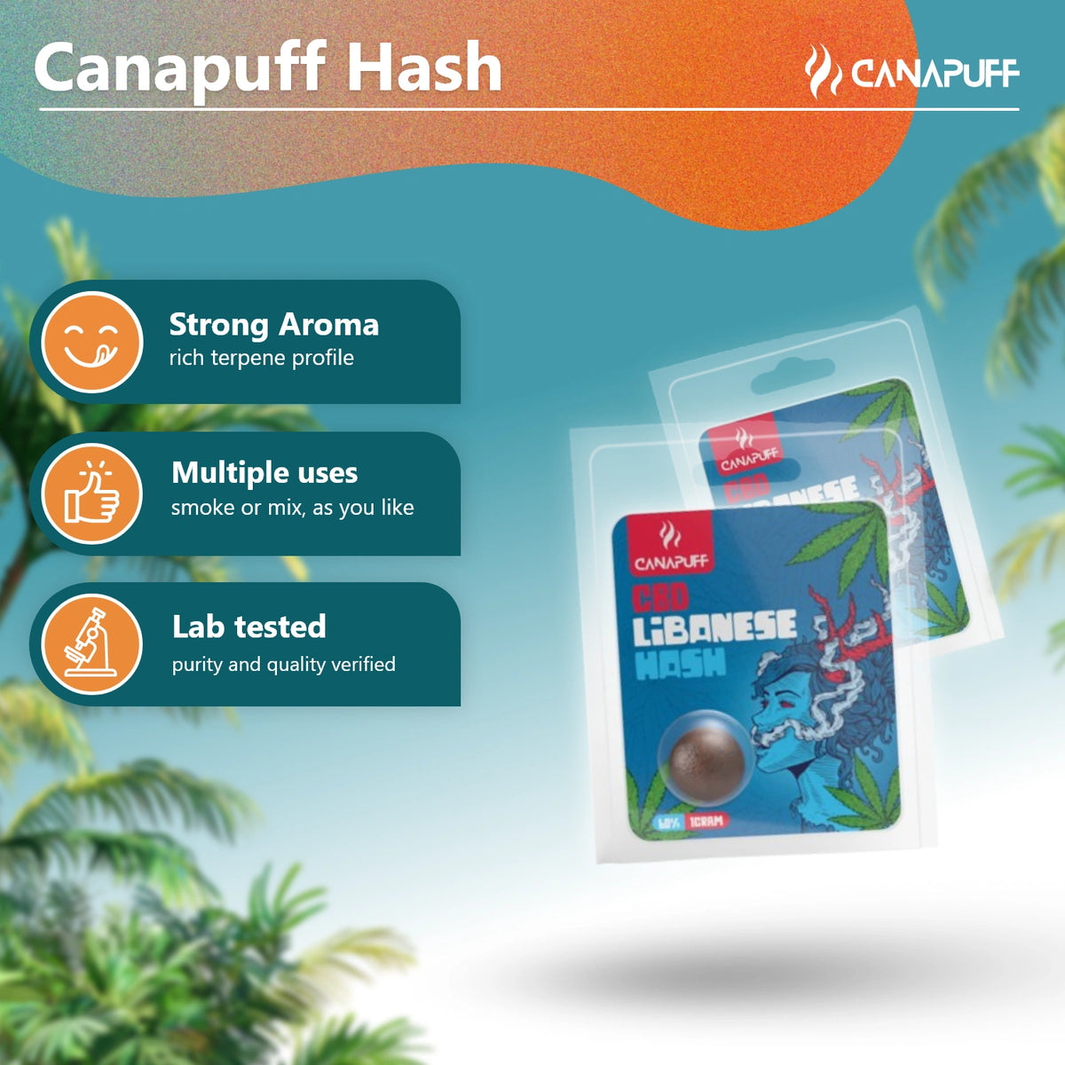 Canapuff CBD Hash Lebanese 60% zakje