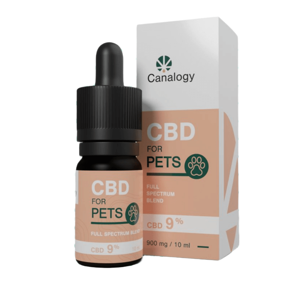 Canalogy CBD for Pets 9%, 900 mg/10 ml olie met pipetflesje en doosje
