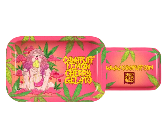 Canapuff Lemon Cherry Gelato extra grote rolling tray