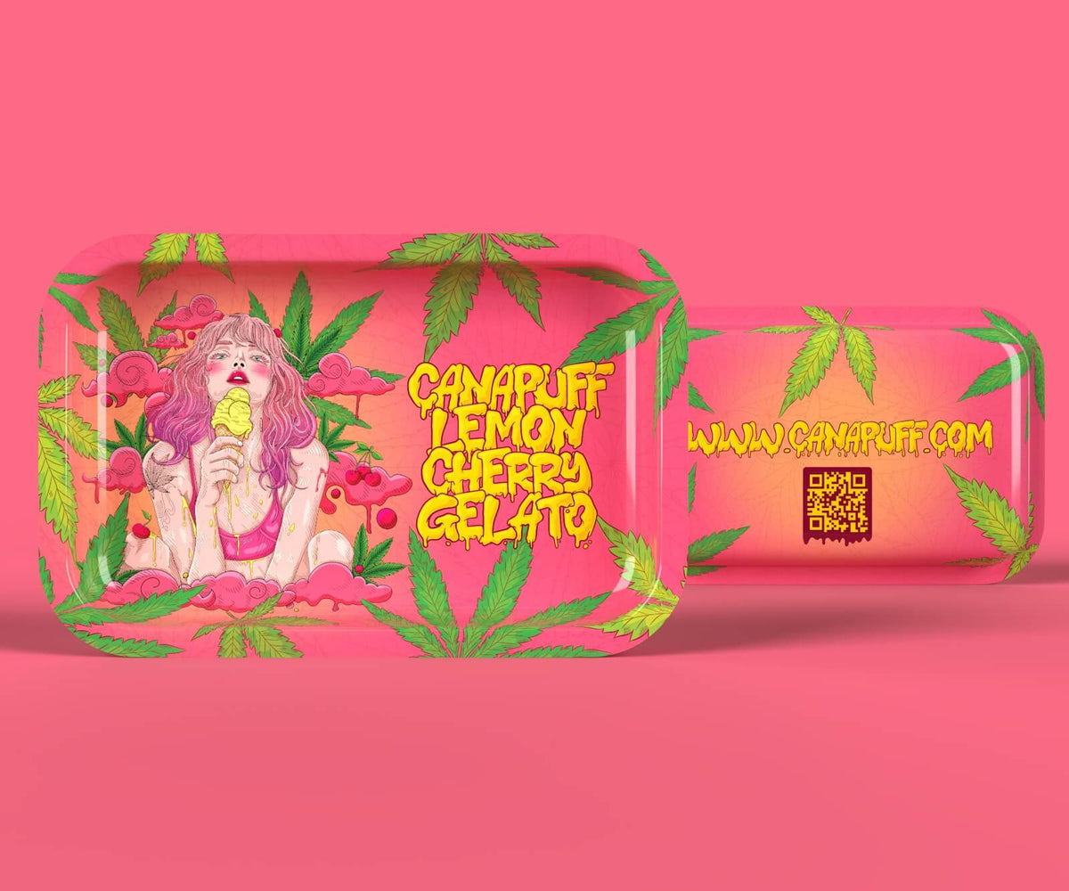 Canapuff Lemon Cherry Gelato extra grote rolling tray