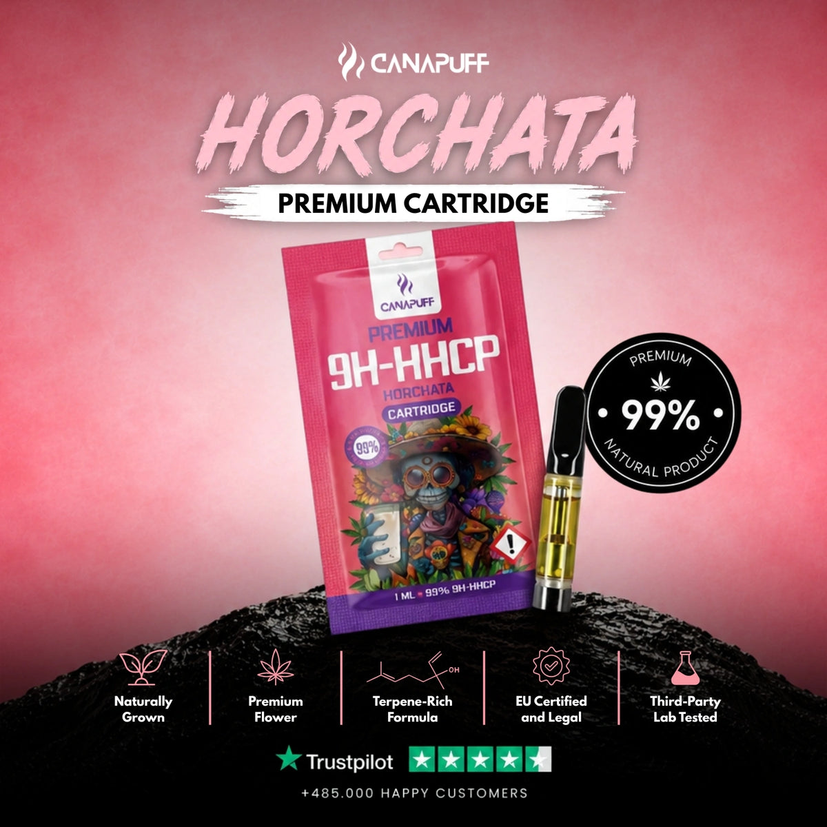 9H-HHCP Cartridge Horchata 99% – vape-cartridge, foto 2
