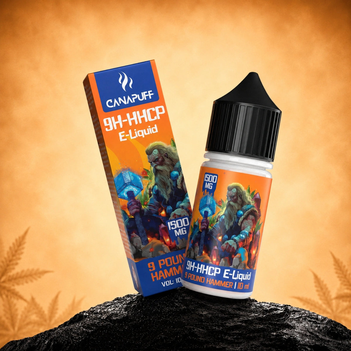 Canapuff 9H-HHCP E-Liquid 9 Pound Hammer 1.500mg, 10ml flesje en doosje