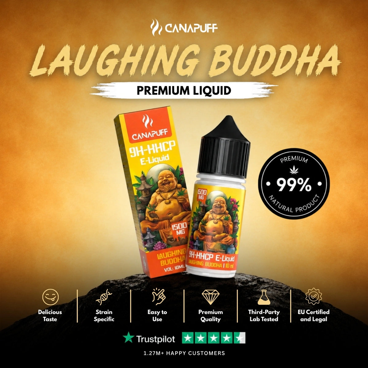 9H-HHCP Liquid Laughing Buddha 1.500mg – liquidflesje, foto 2