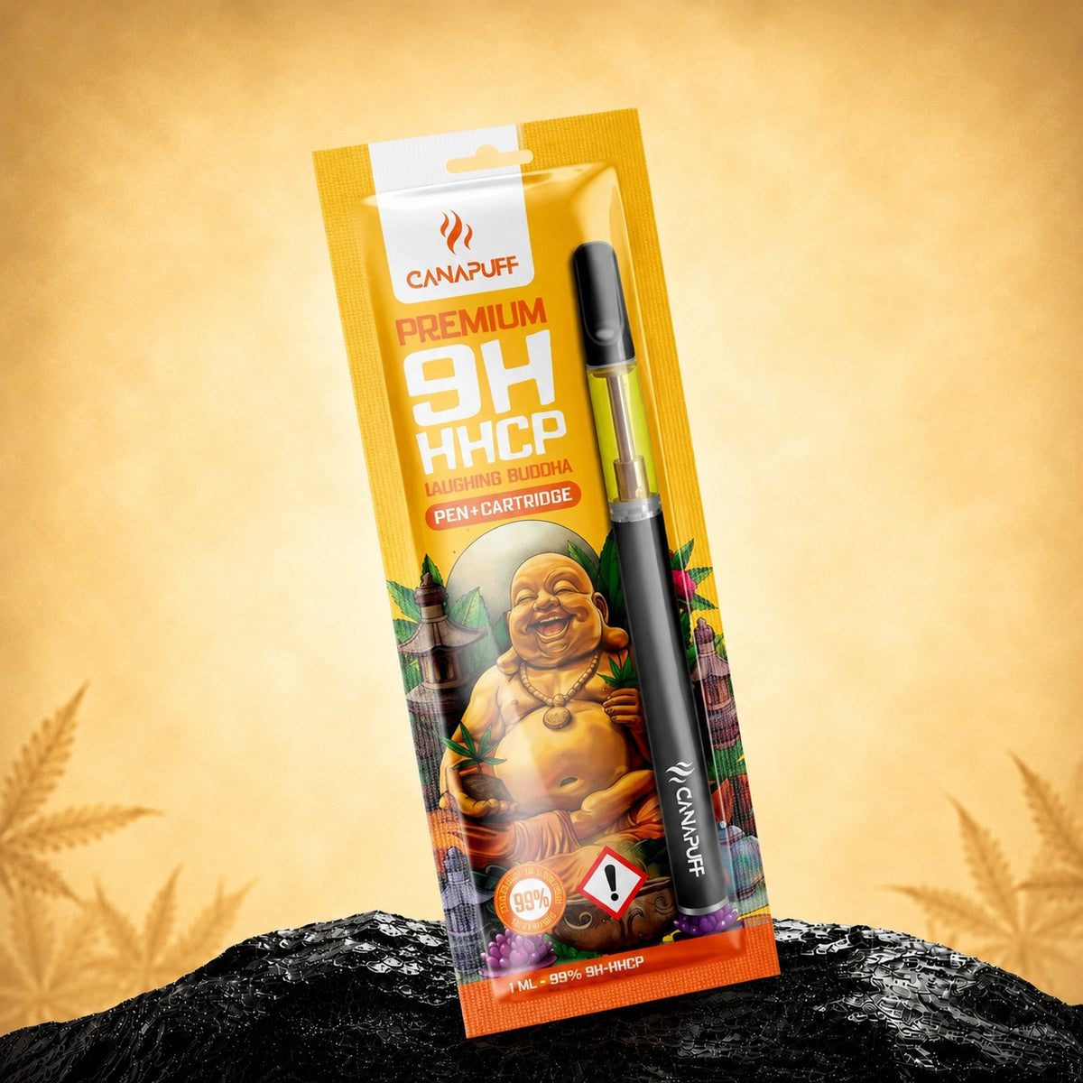 Canapuff 9H-HHCP pen en cartridge, smaak Laughing Buddha, 99%, 1 ml