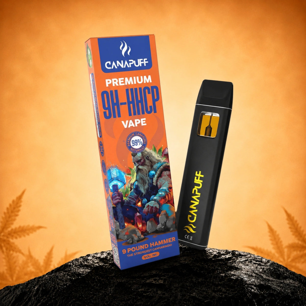 Canapuff 9H-HHCP Vape 9 Pound Hammer 99% 1ml wegwerppen met doosverpakking