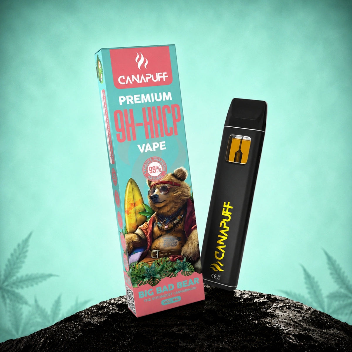 Canapuff 9H-HHCP Vape Big Bad Bear 99% 1ml wegwerppen met verpakking