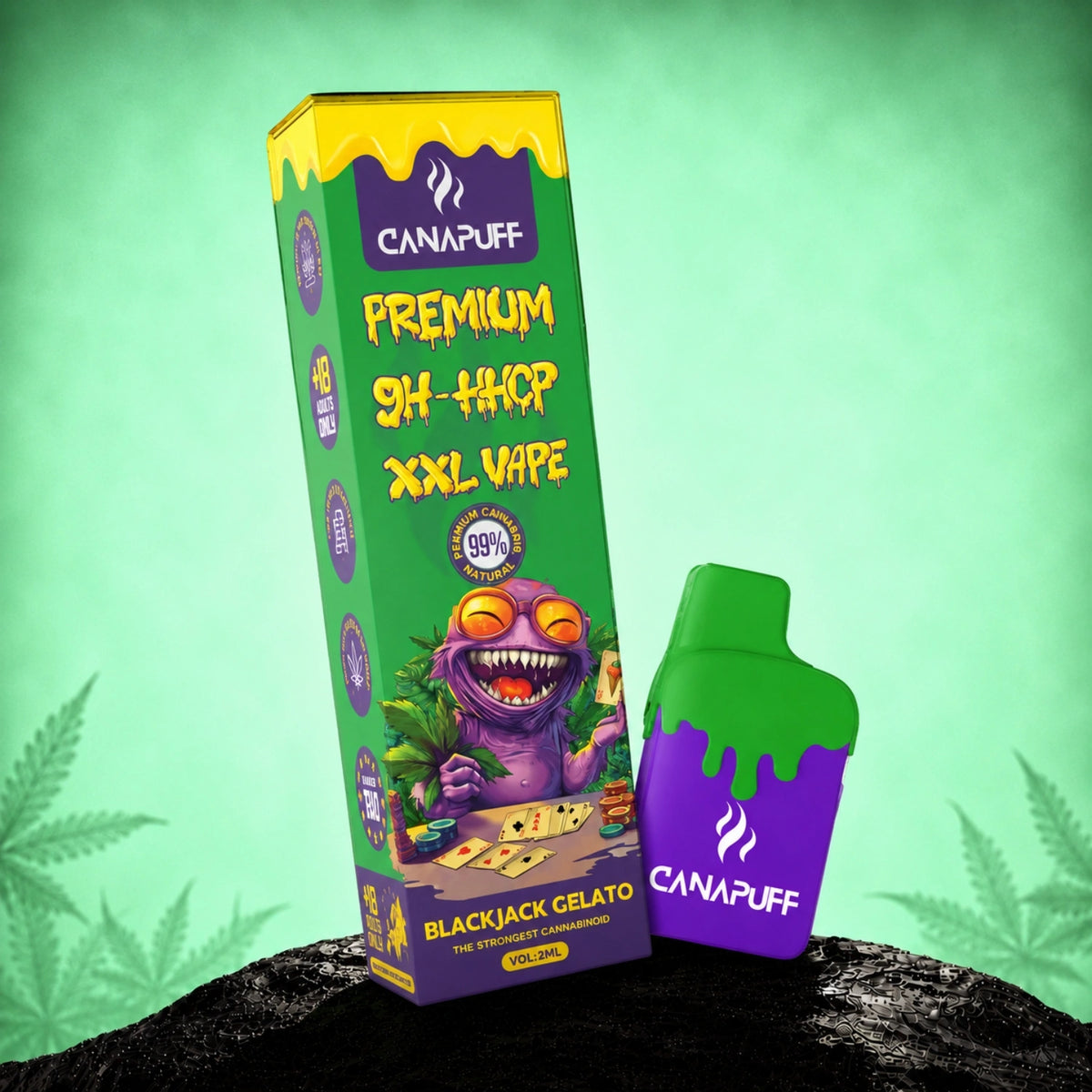 Canapuff 9H-HHCP XXL Vape Blackjack Gelato 99% 2ml wegwerppen