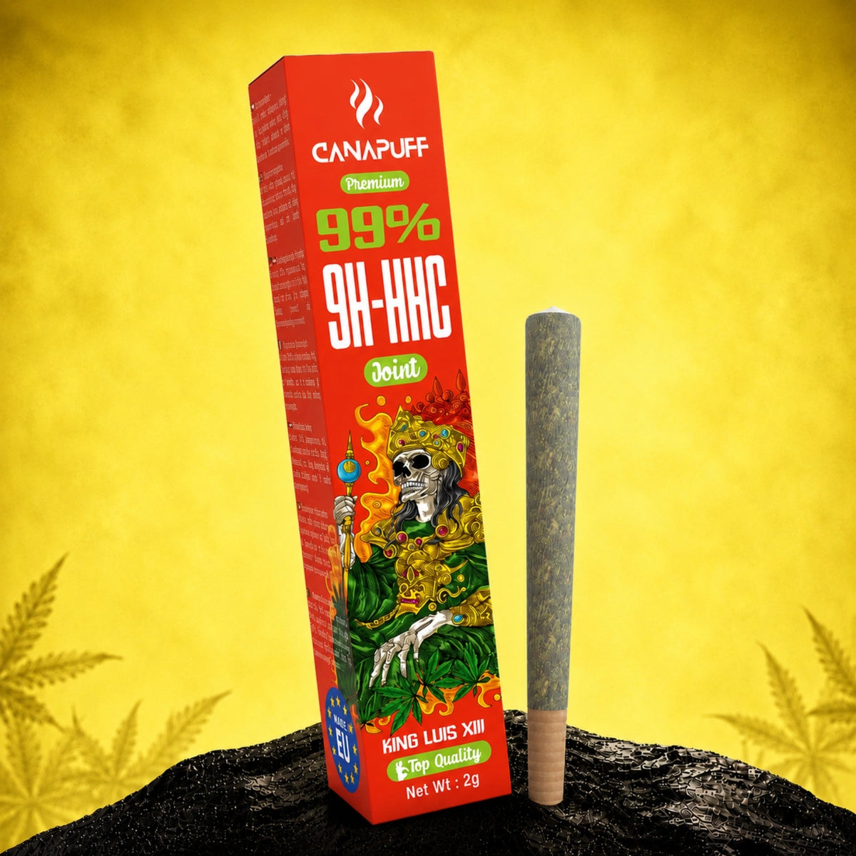 Canapuff 9H-HHC Joint King Luis XIII 99% voorgedraaide hennepjoint, 2g met rode verpakking