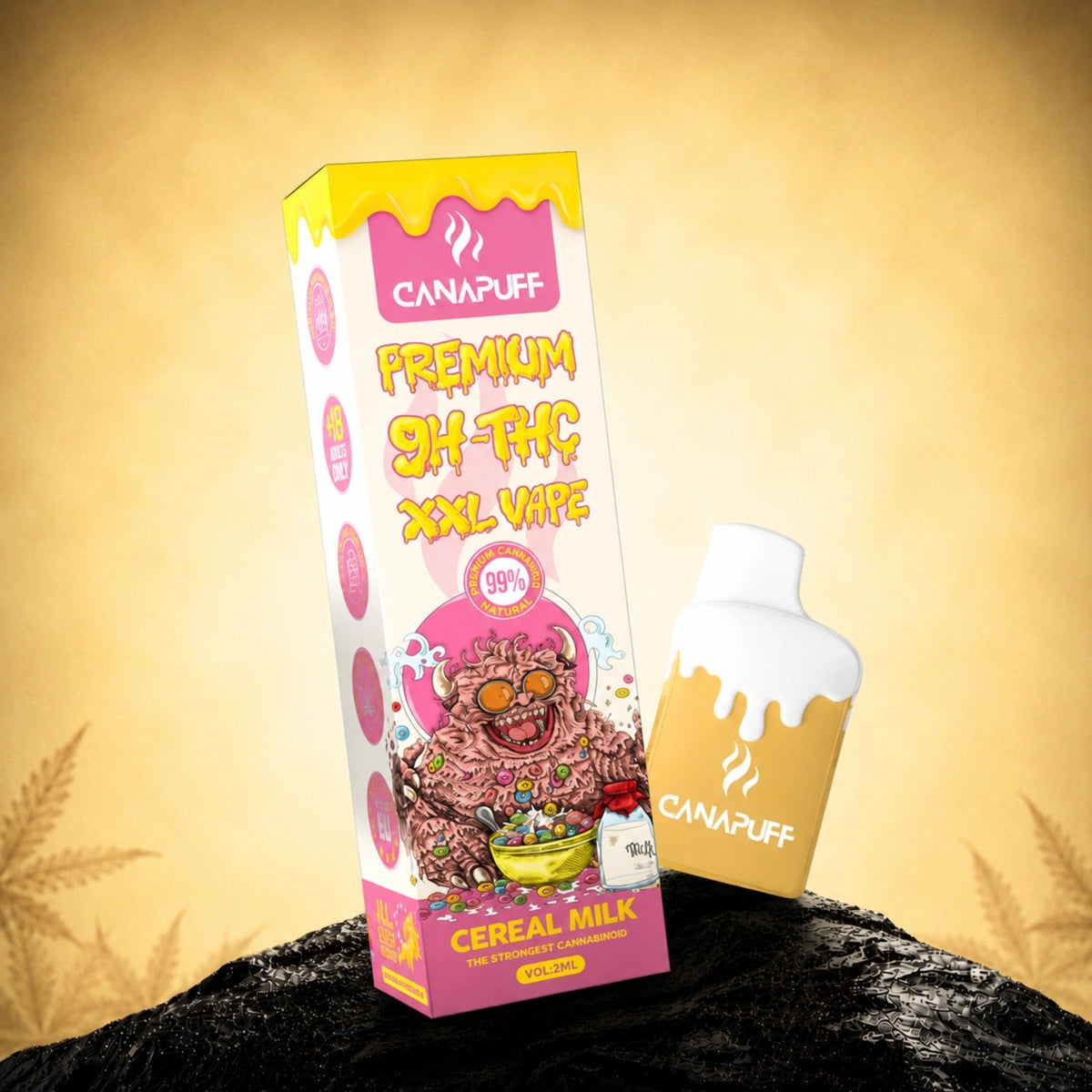 Canapuff 9H-THC XXL Vape Cereal Milk 99% 2ml wegwerppen