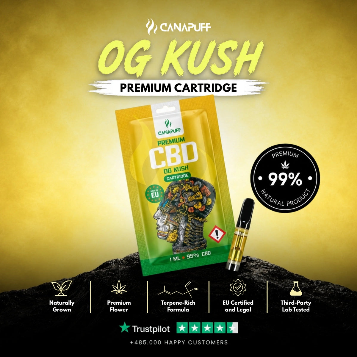 CBD Cartridge OG Kush 95% – vape-cartridge, foto 2