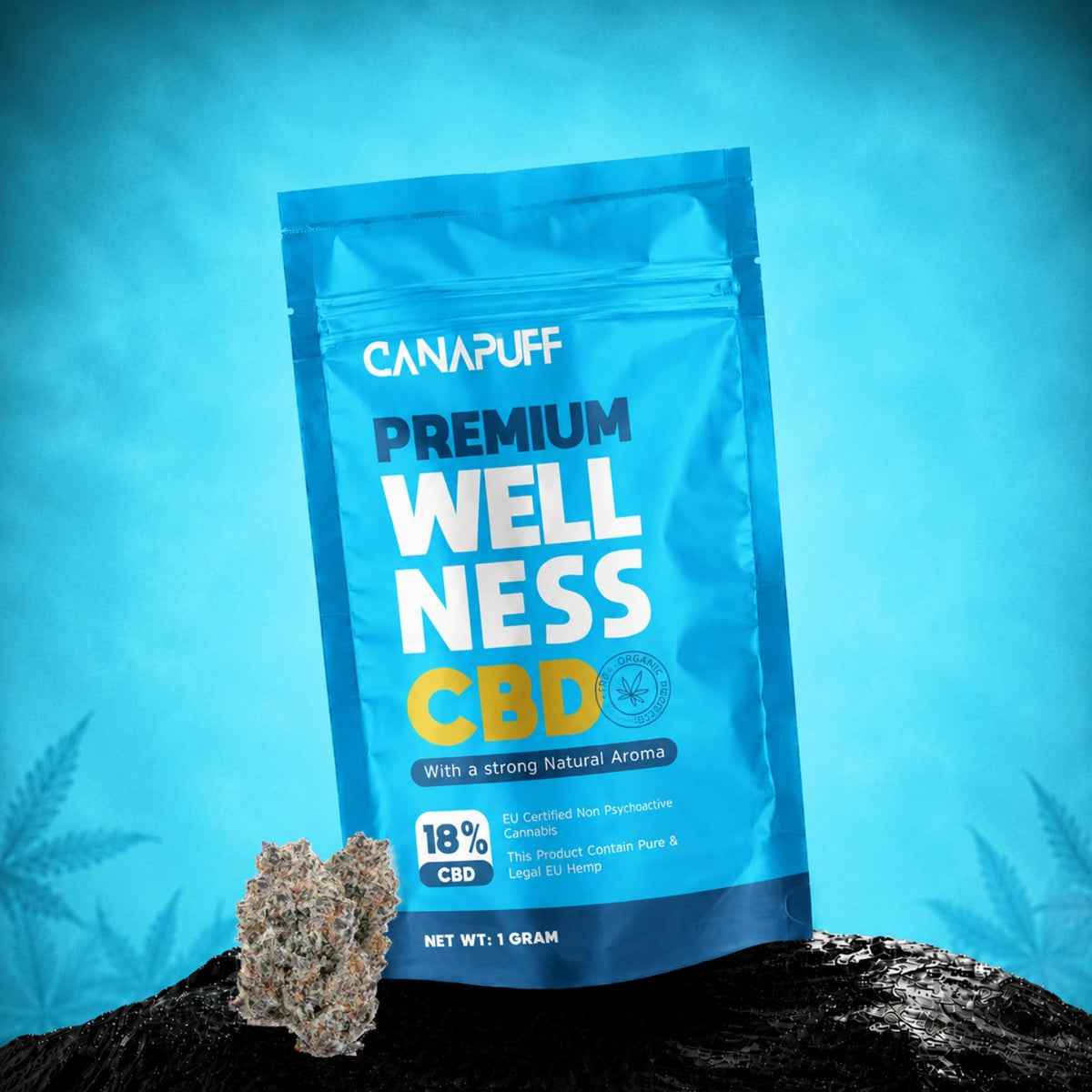 Canapuff CBD Bloemen Wellness 18%, zakje van 1 gram