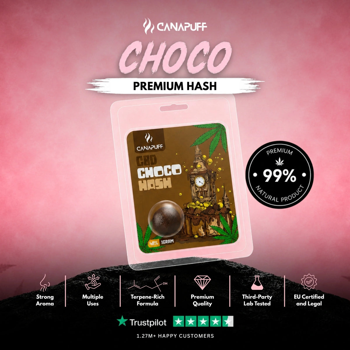 CBD Hasj Choco 60% – hasj, foto 2