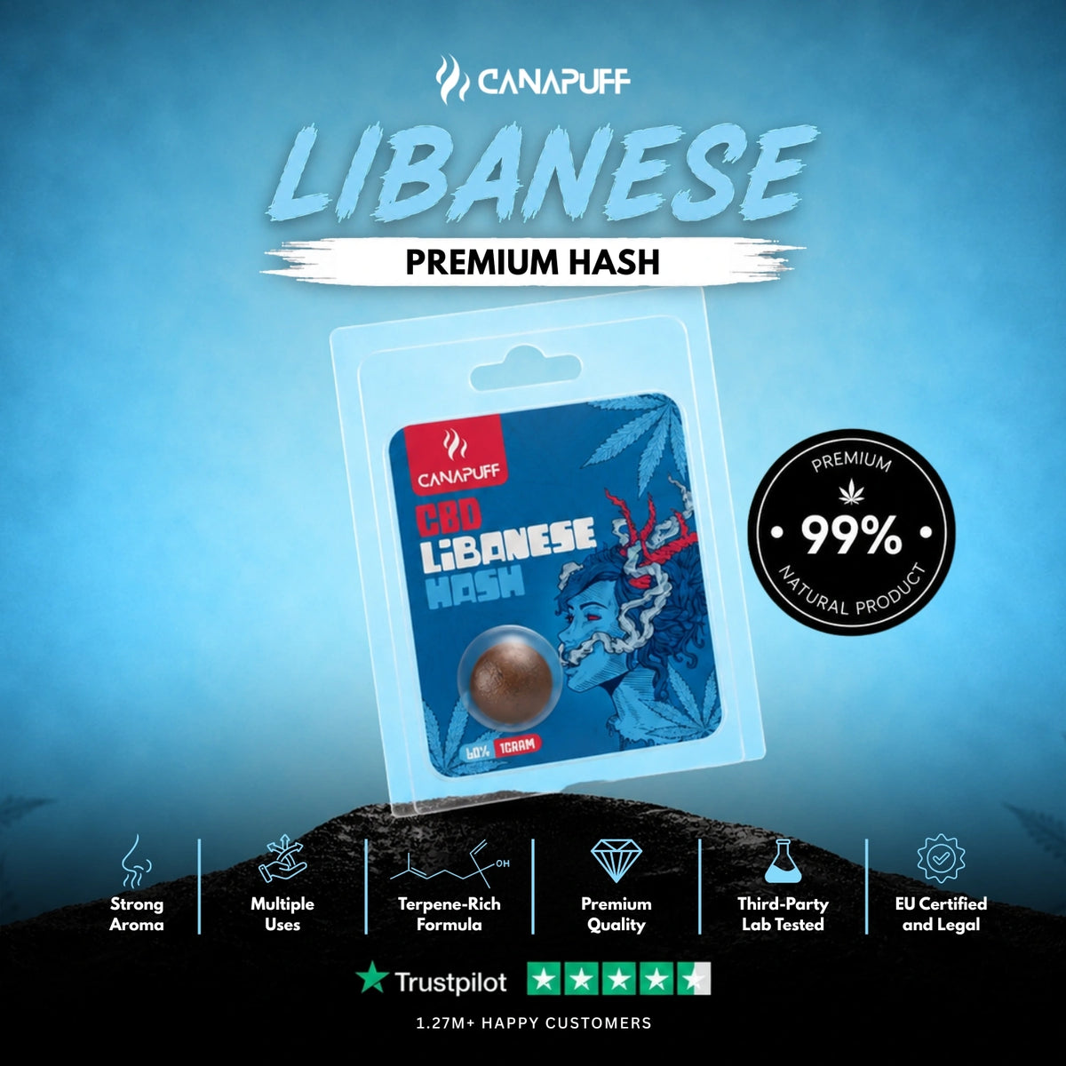 CBD Hasj Libanese 60% – hasj, foto 2