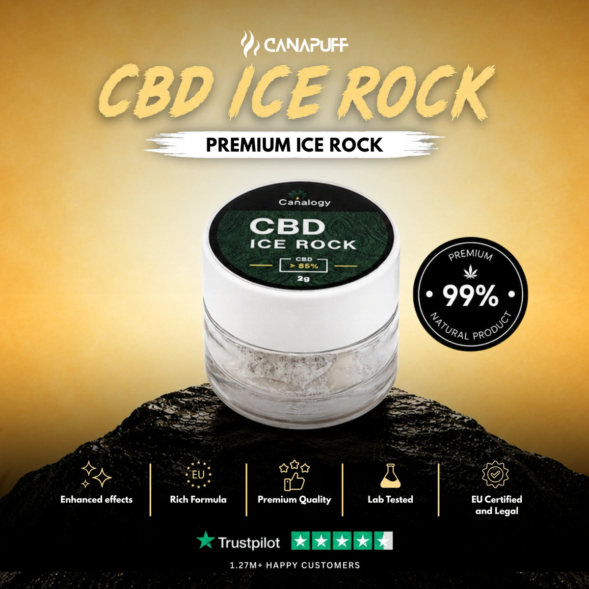 CBD IceRock CBD 85% – IceRock-concentraat, foto 2