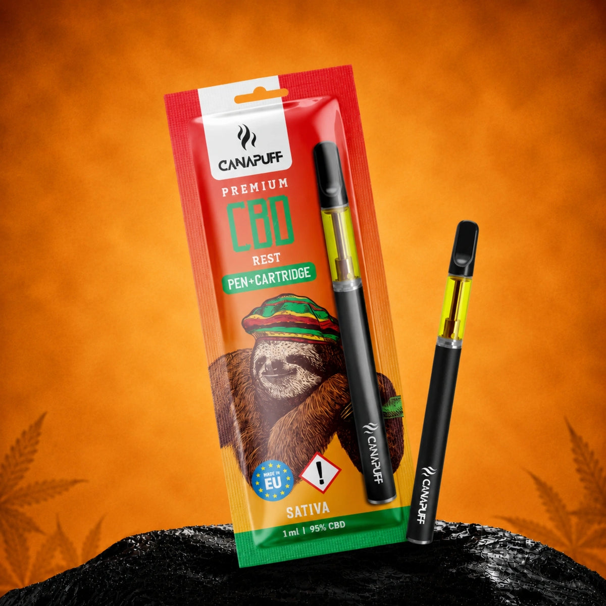 Canapuff CBD Rest pen en cartridge 95% 1 ml, Sativa