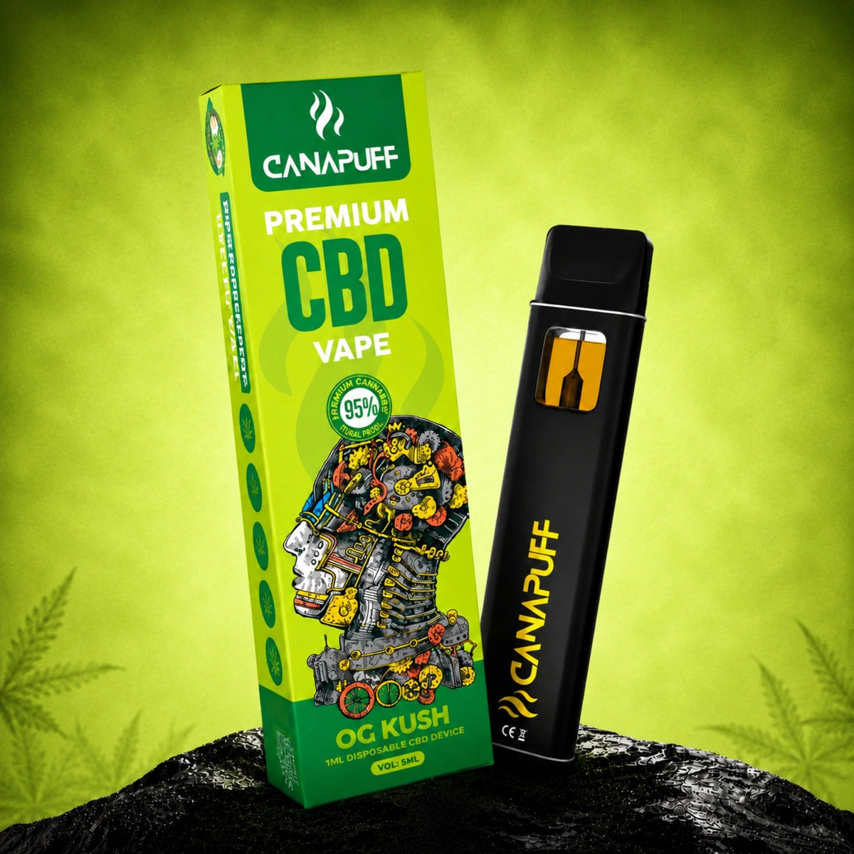 Canapuff CBD Vape OG Kush 95% 1ml wegwerpvape