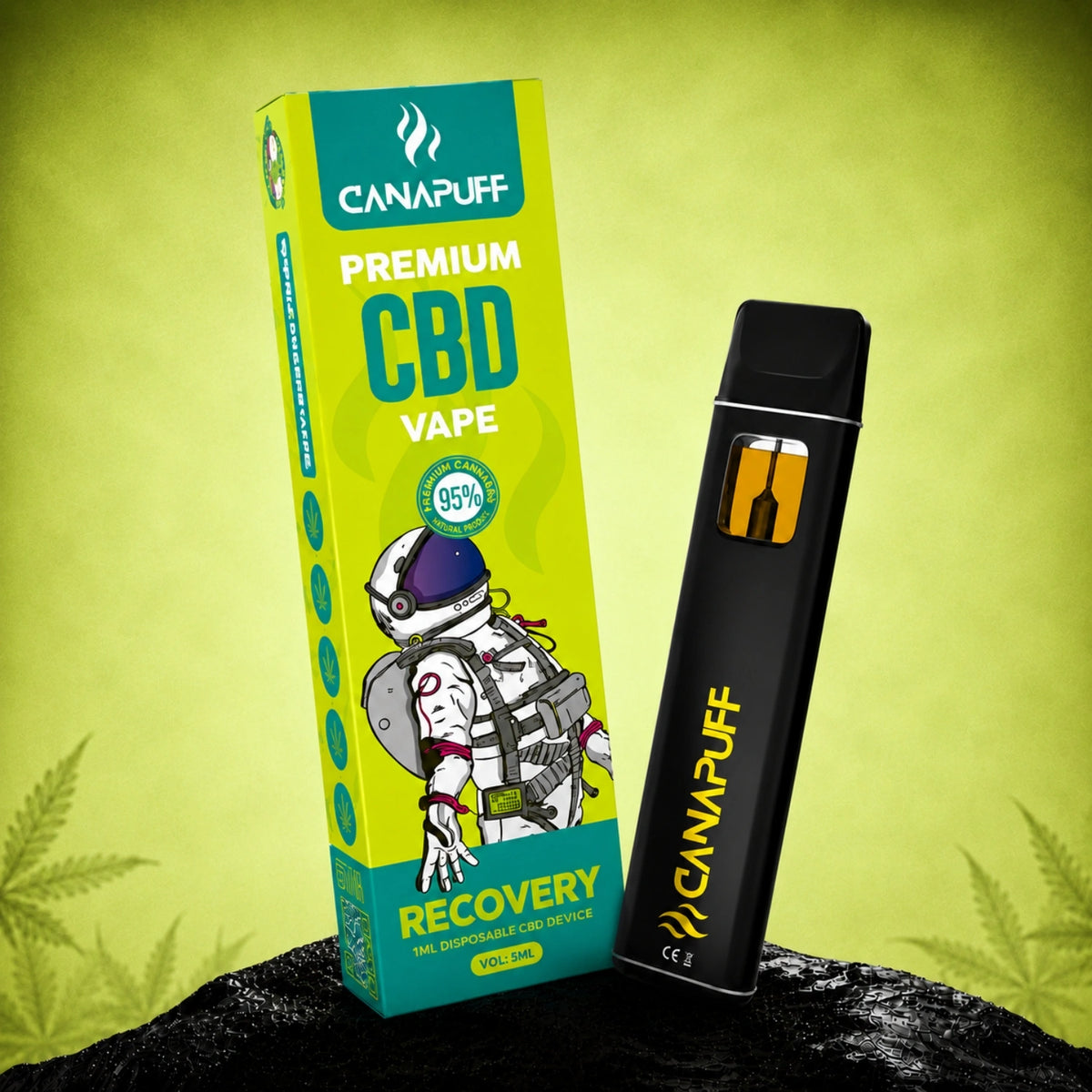 Canapuff CBD Vape Recovery 95% 1ml wegwerpvape