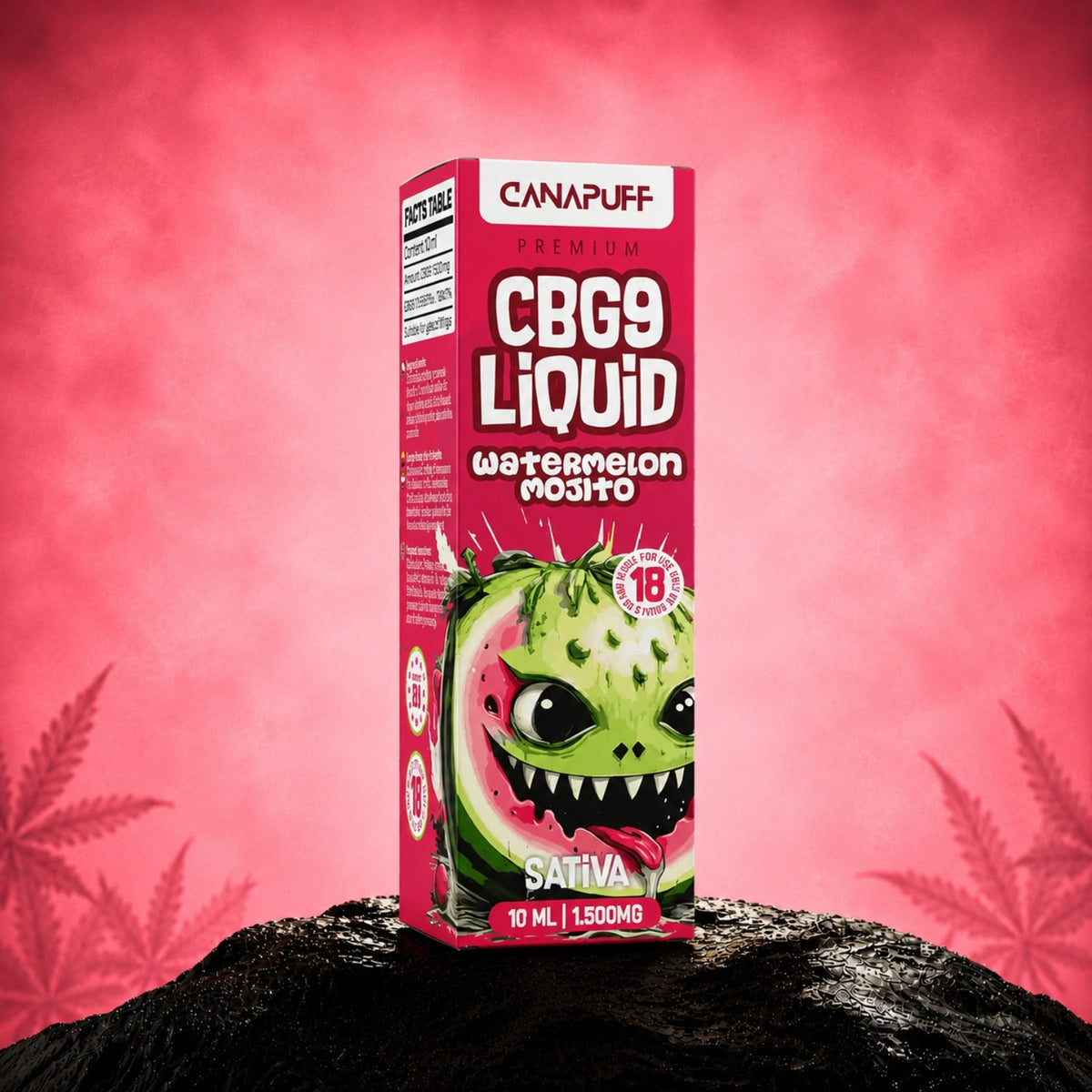 Canapuff CBG9 Liquid Watermelon Mojito 1.500mg, 10 ml vape-flesje