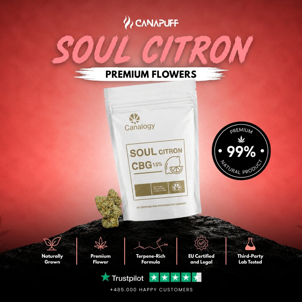CBG Bloemen Citron Soul 15% – bloemtoppen, foto 2