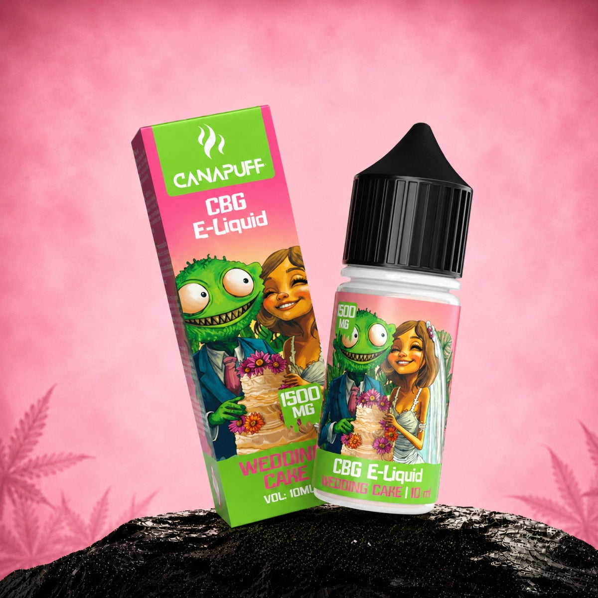 Canapuff CBG E-Liquid Wedding Cake 1500mg 10ml flesje