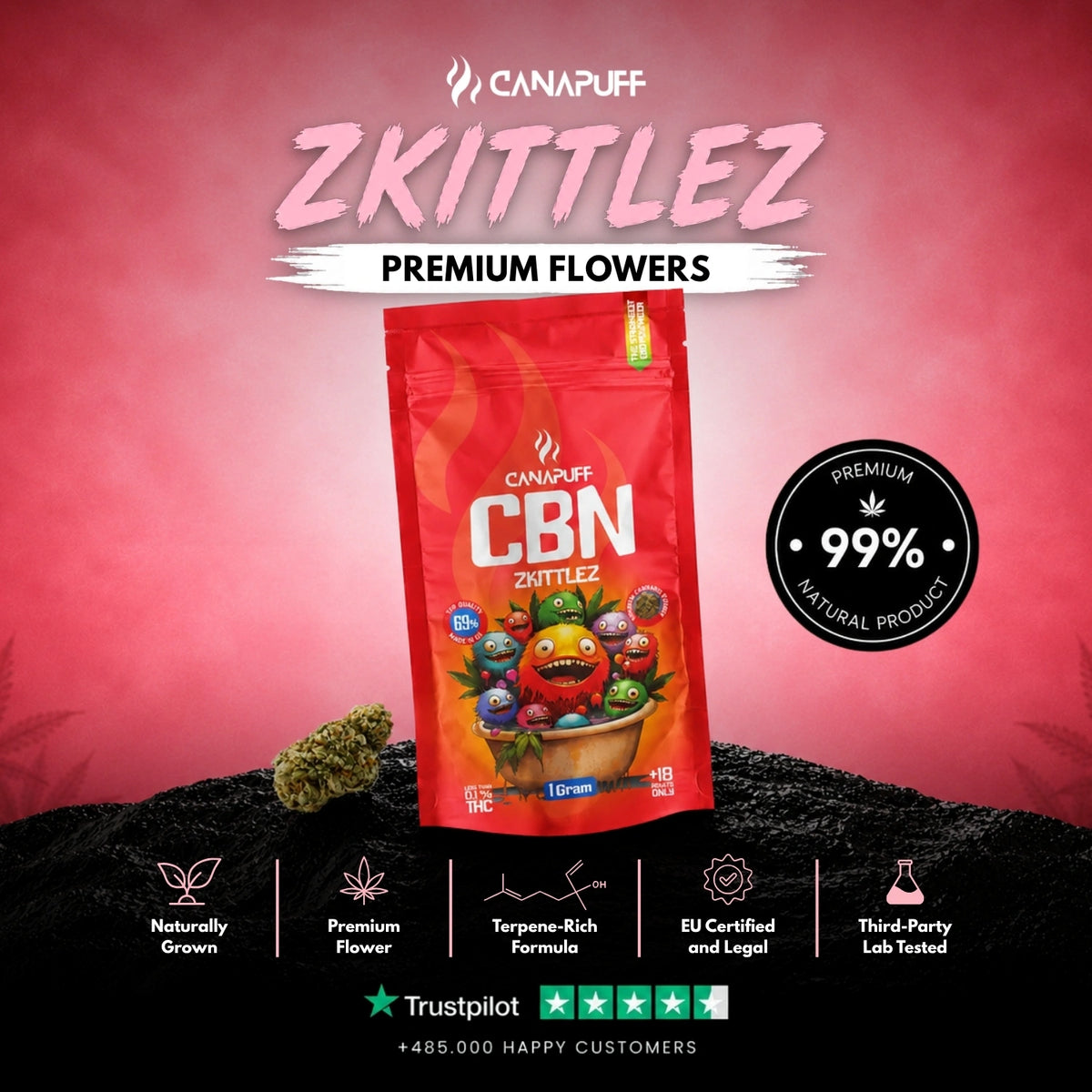 CBN Bloemen Zkittlez 69% – bloemtoppen, foto 2