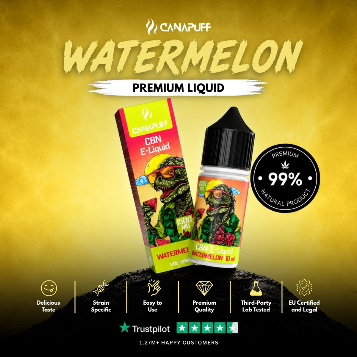 CBN Liquid Watermelon 1.500mg – liquidflesje, foto 2