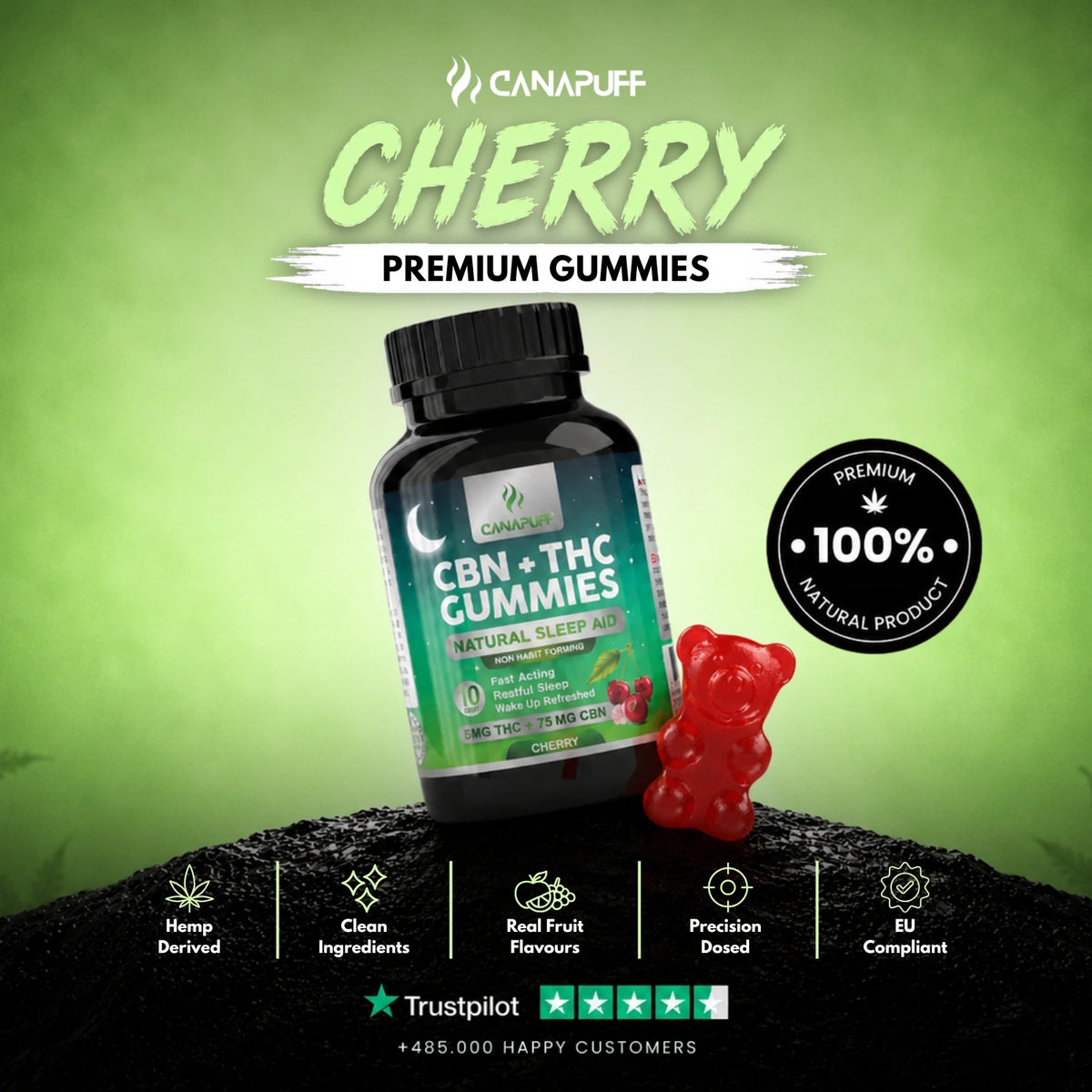 CBN+THC Gummies Cherry – gummies, foto 2