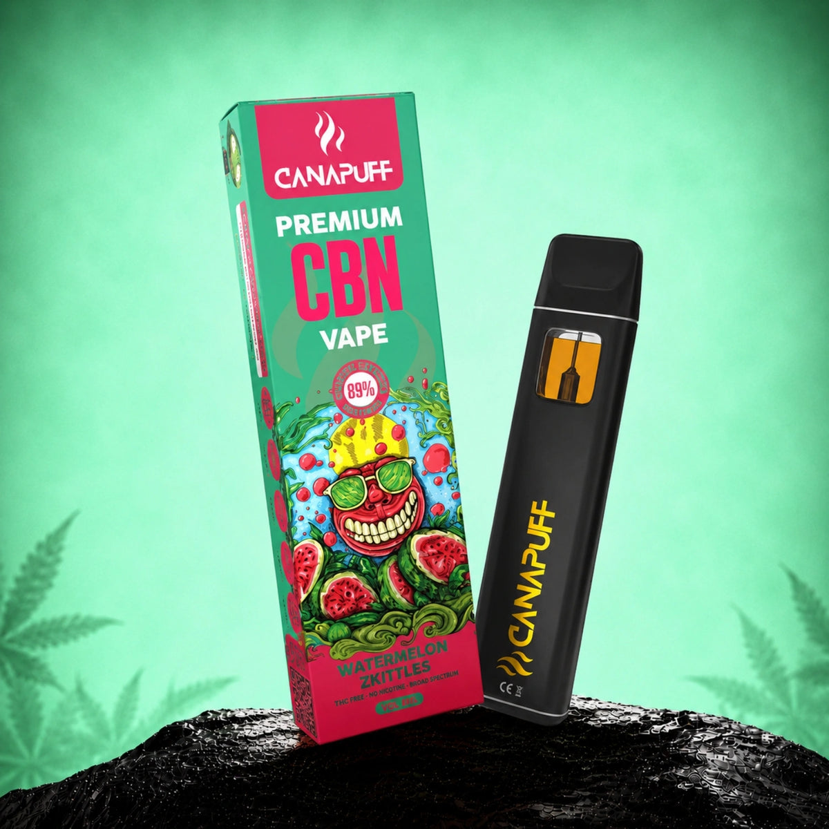 Canapuff CBN Vape Watermelon Zkittles 89% 1ml wegwerppen