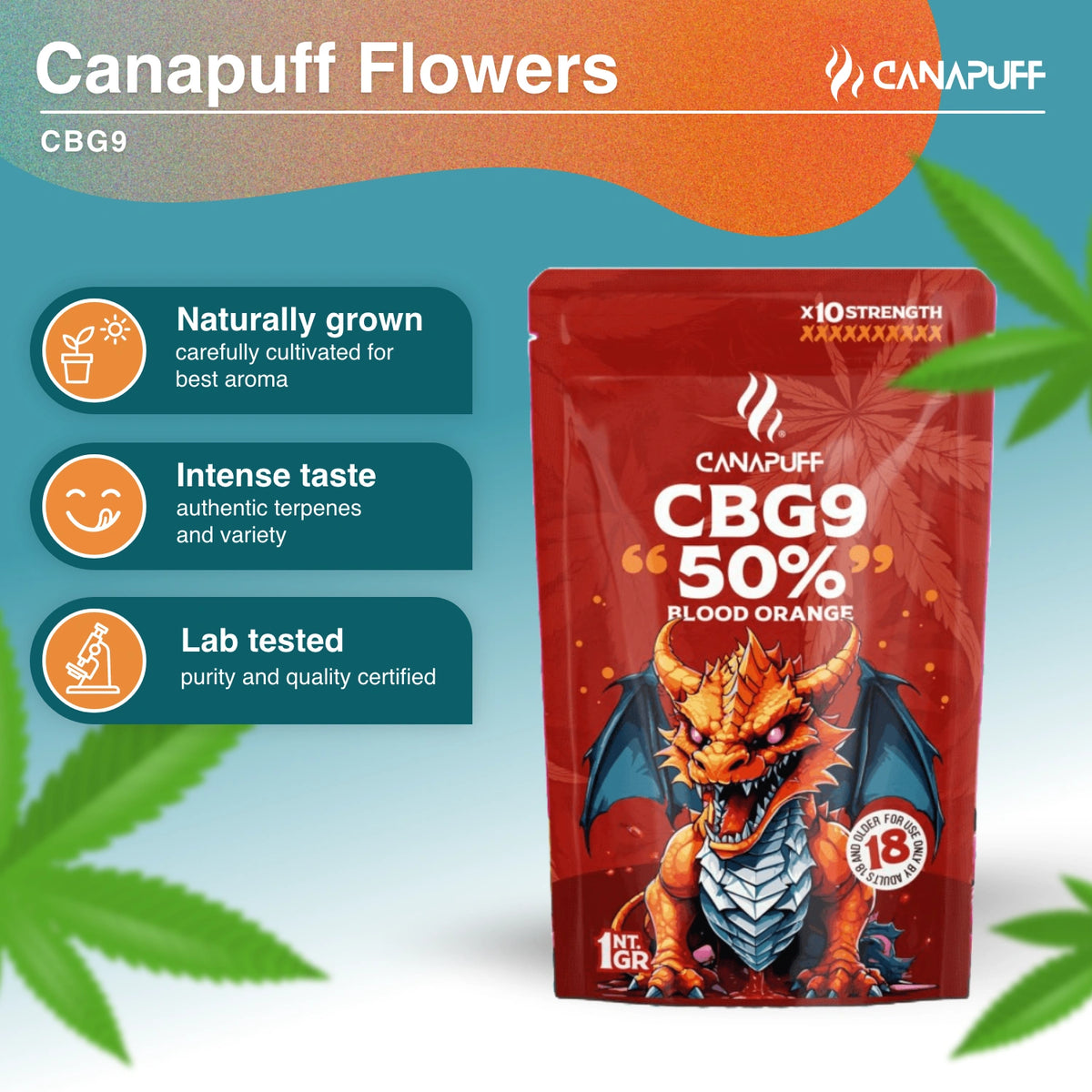 Blood Orange 50% - CBG9 Bloemen - Canapuff