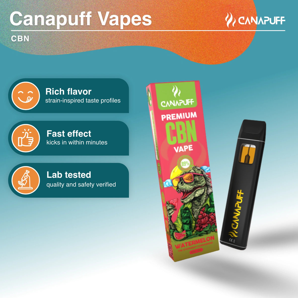 Watermeloen 89% CBN - Vape - 1ml - CanaPuff