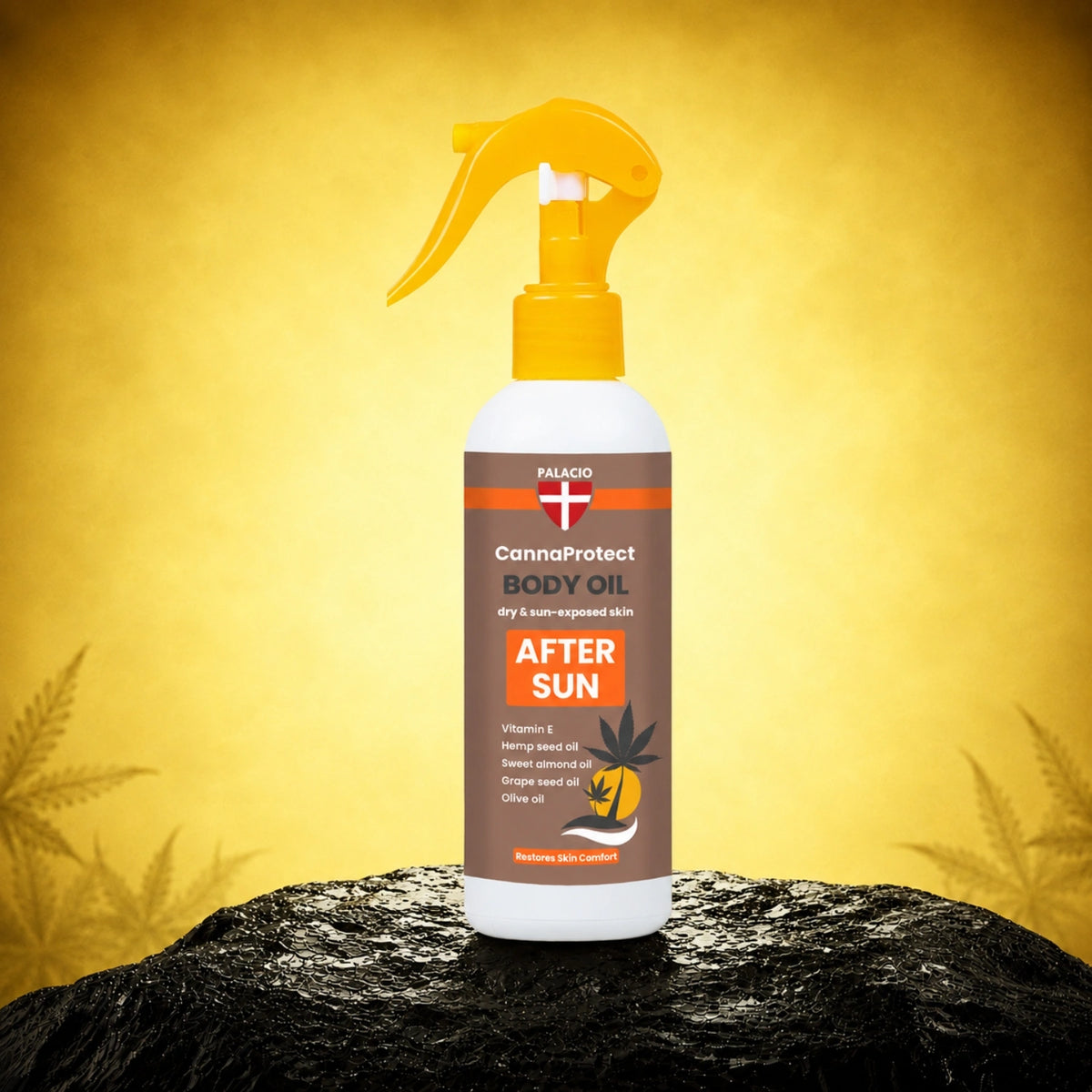 CannaProtect - aftersun lichaamsolie met hennep, 150ml - Palacio – oliefles