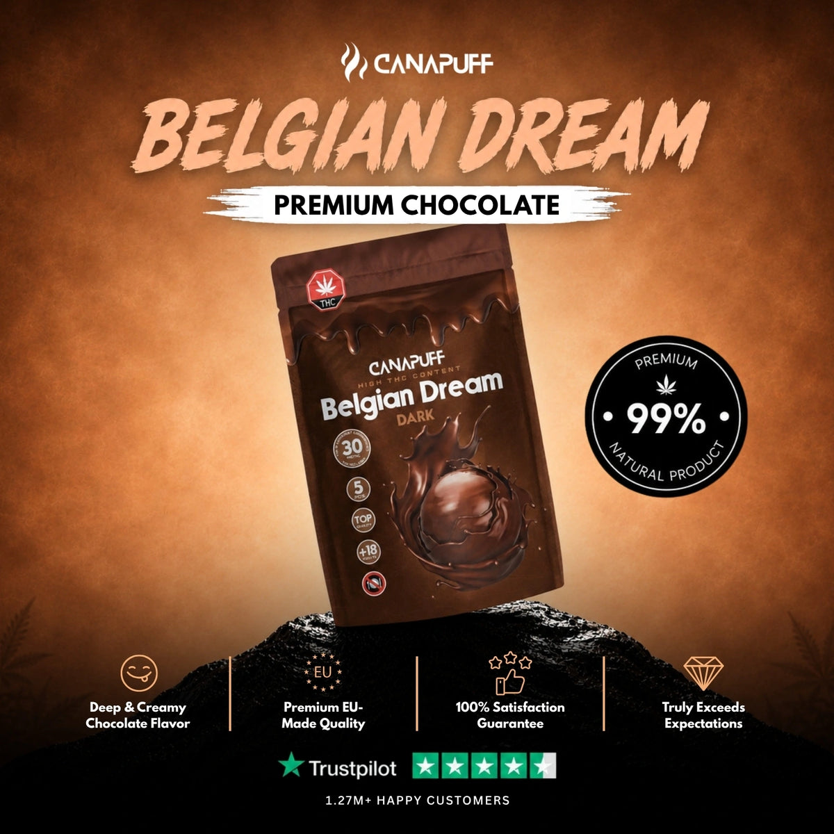 Delta 9 Chocolate Bitter – chocolade, foto 2