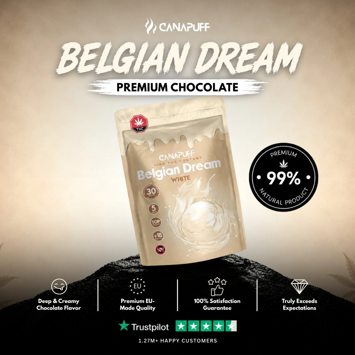 Delta 9 Chocolate White – chocolade, foto 2