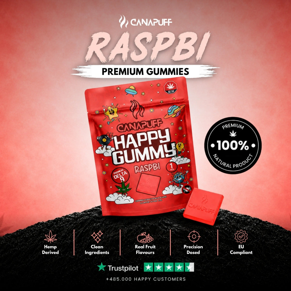 Delta 9 Gummy Raspbi – gummies, foto 2