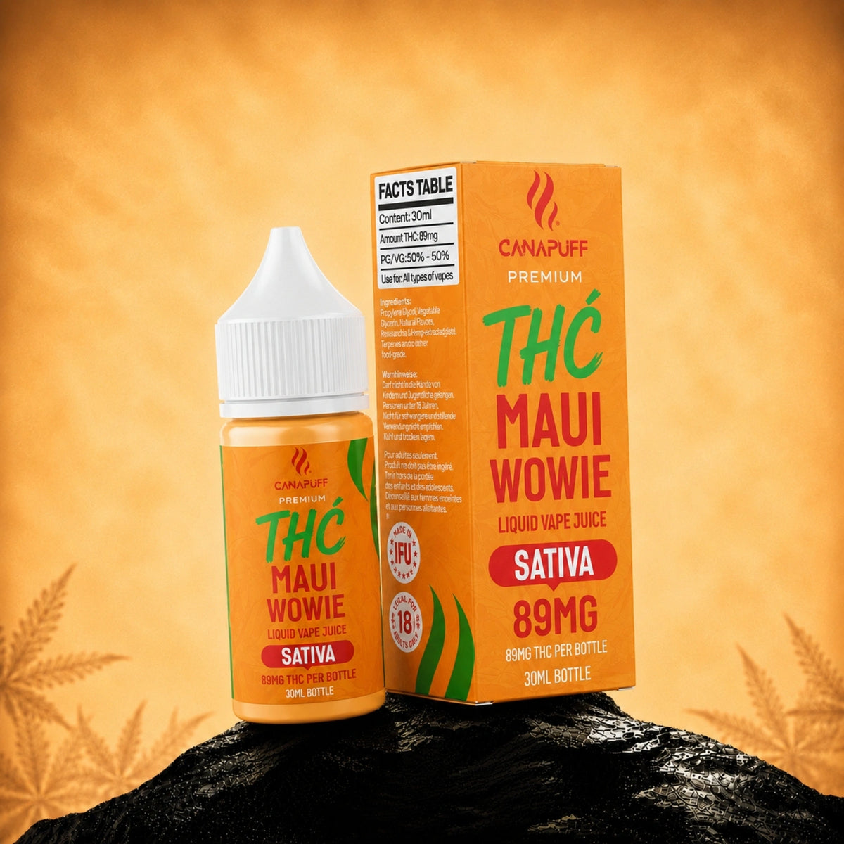 Canapuff Maui Wowie Delta-9 liquid vape juice, 89 mg, flesje van 30 ml