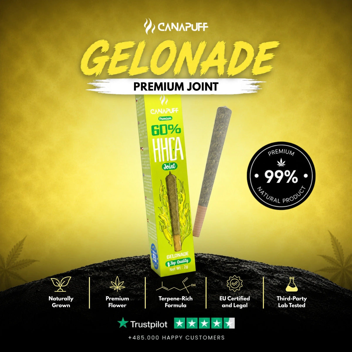 HHC-A Joint Gelonade 60% 2g – voorgerolde joint, foto 2