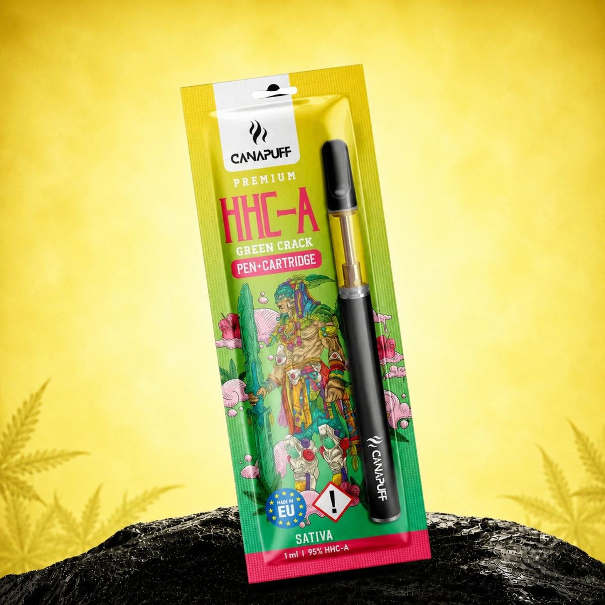 Canapuff HHC-A Green Crack 95% pen en cartridge, 1 ml, sativa strain