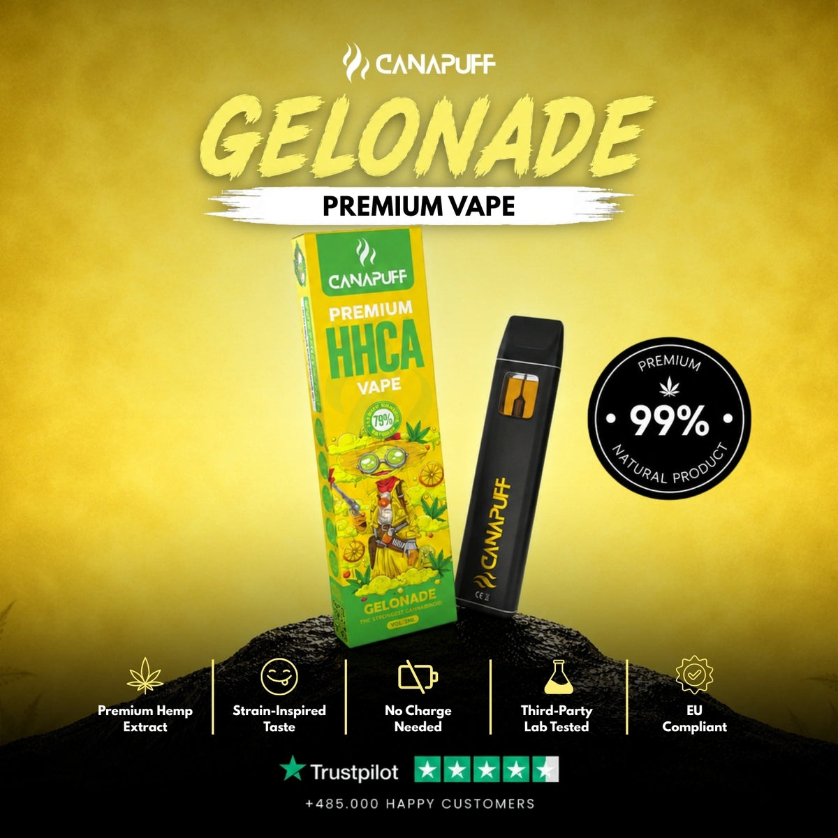 HHC-A Vape Gelonade 79% 1ml – wegwerp-vape-pen, foto 2