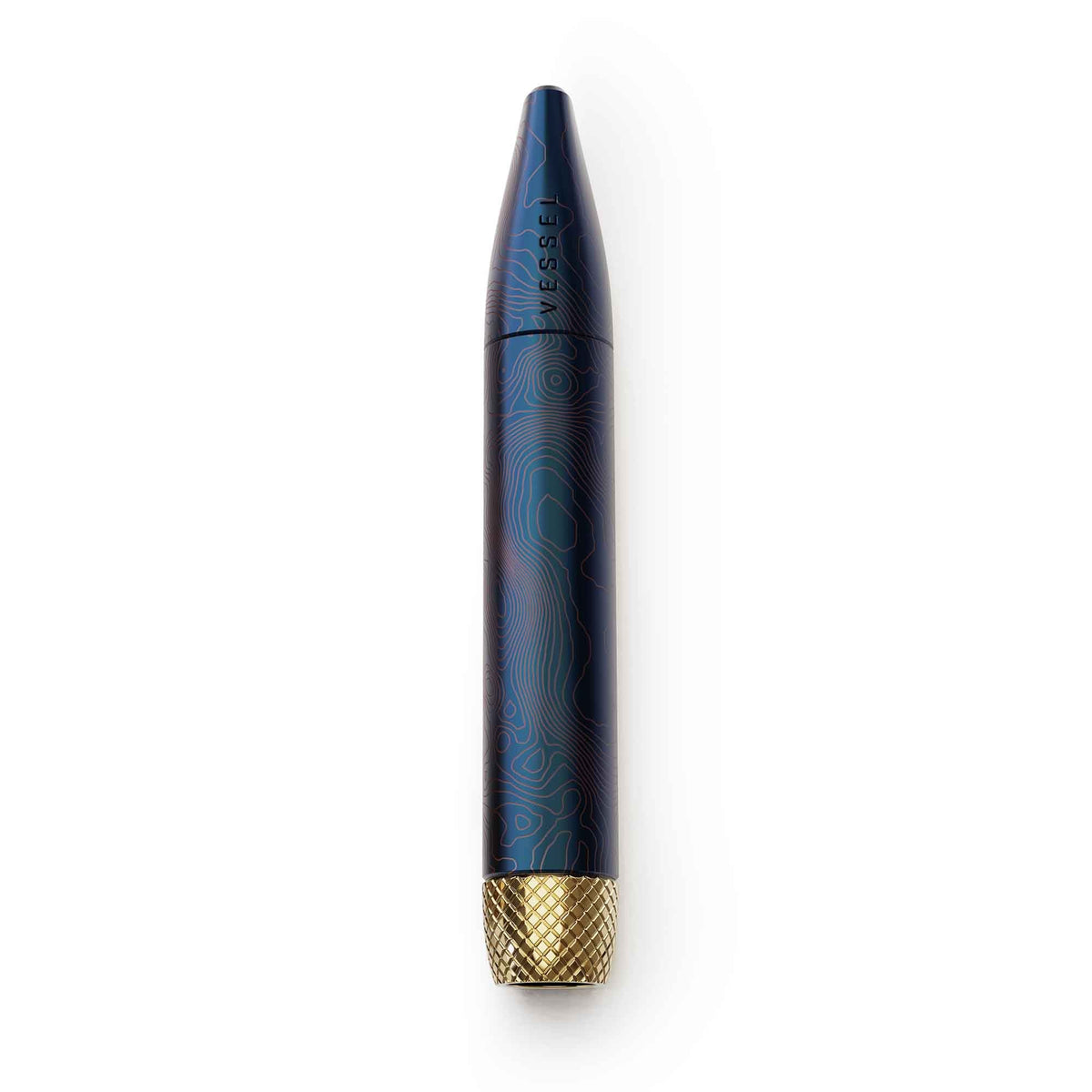 Vessel Pen in blauw met gouden accenten