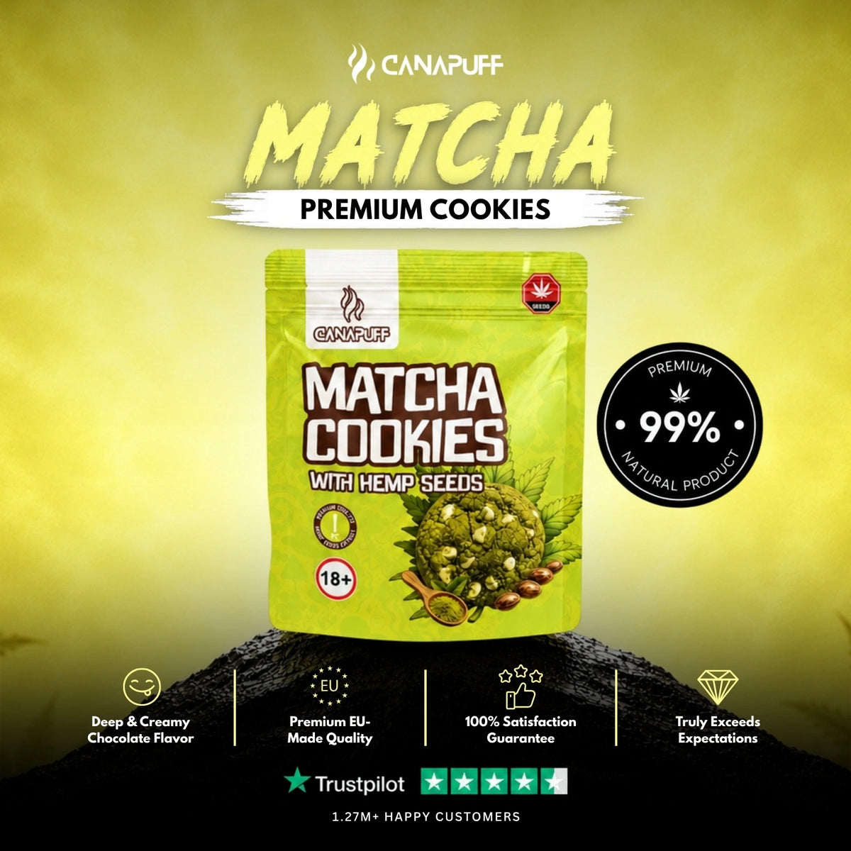 Matcha Cookies met hennepzaad – koekjes, foto 2