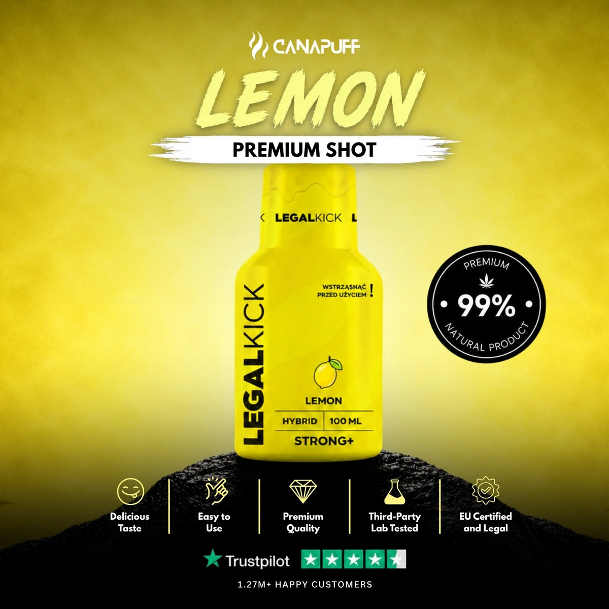 Shot LEGALKICK Lemon – drankflesje, foto 2