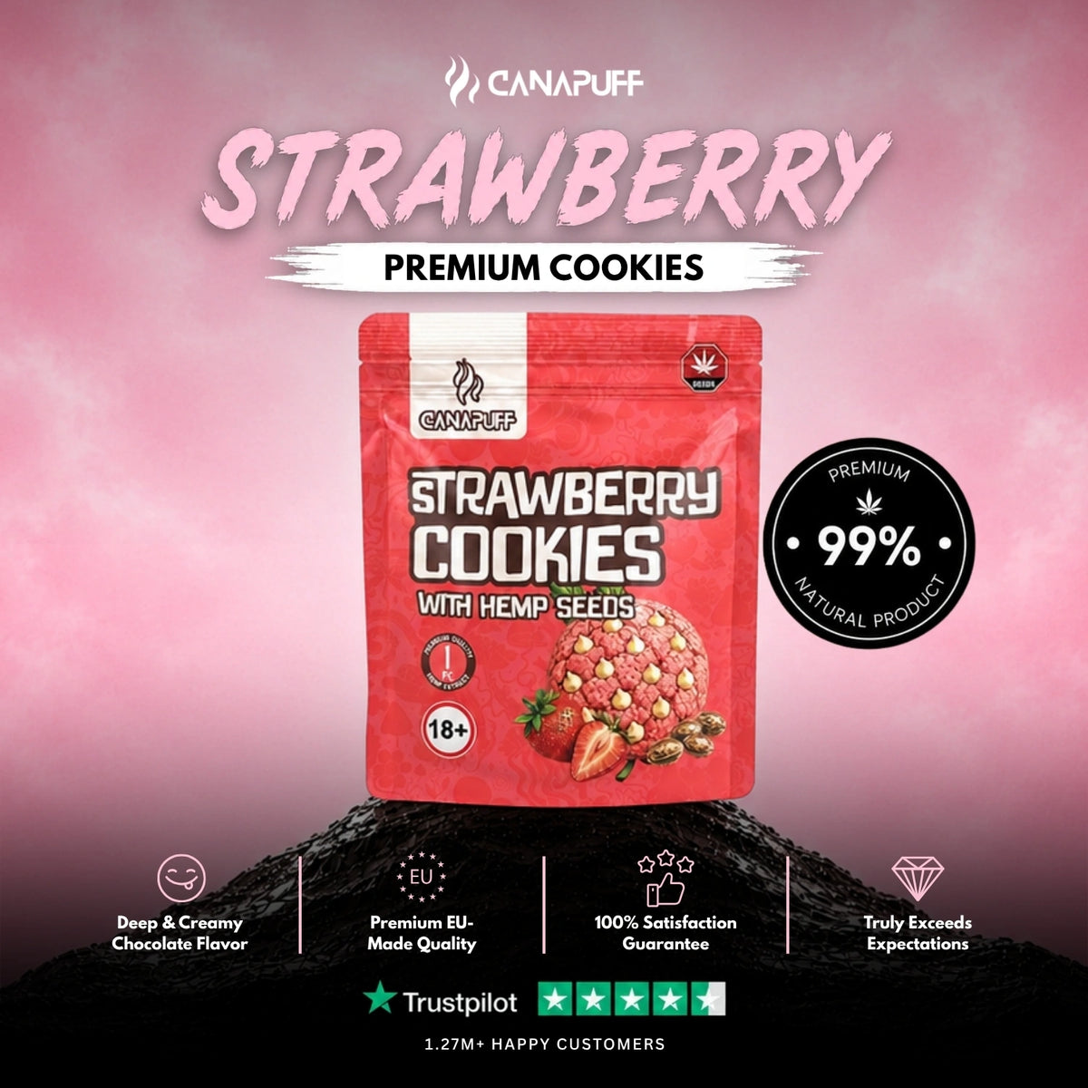 Strawberry Cookies met hennepzaad – koekjes, foto 2