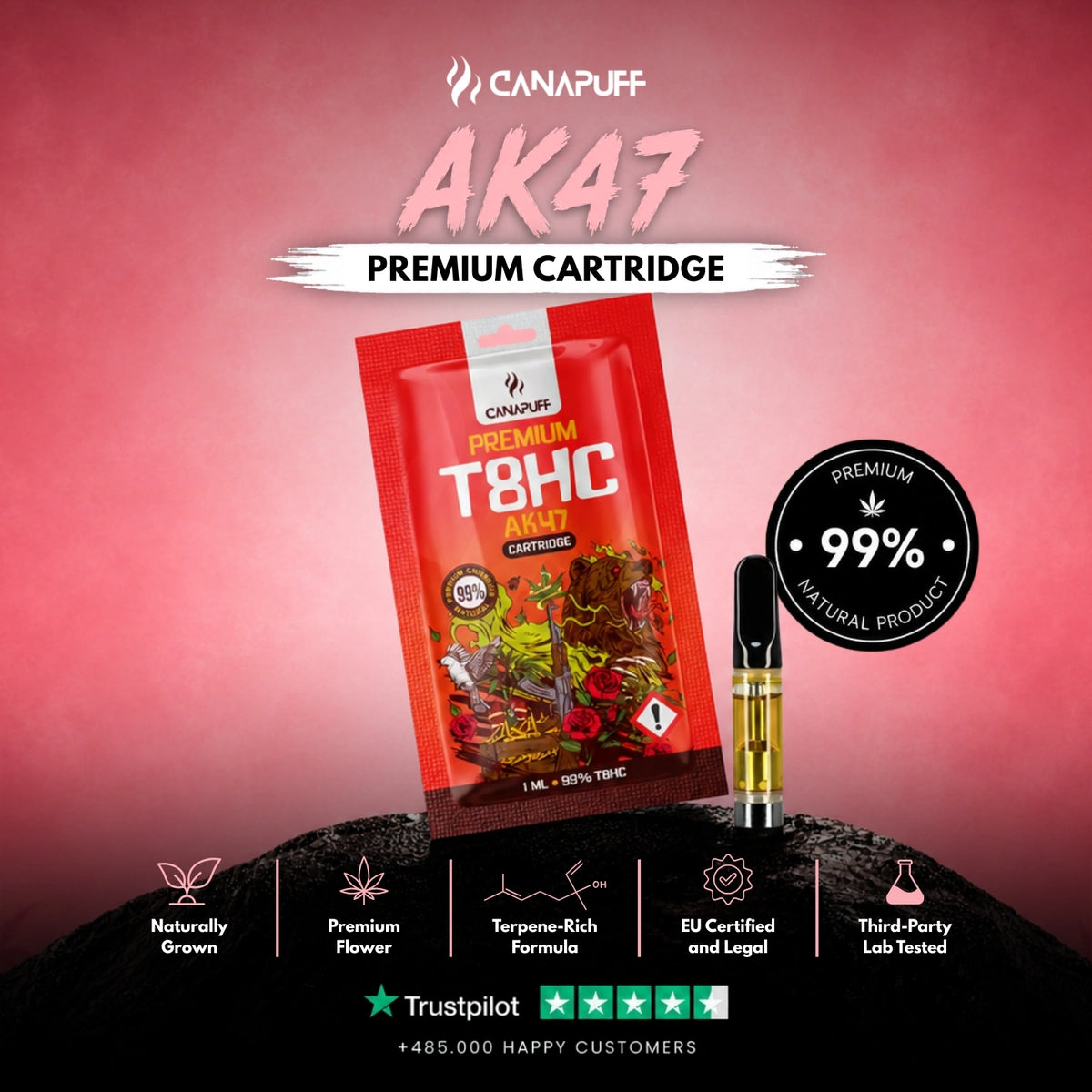 T8HC Cartridge AK47 99% – vape-cartridge, foto 2