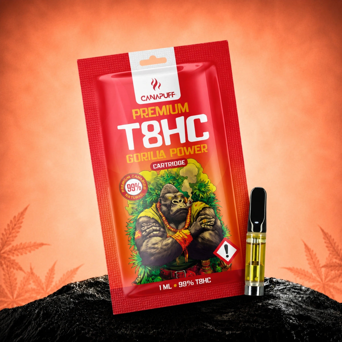 Canapuff T8HC Gorilla Power cartridge, 1 ml, 99% sterkte
