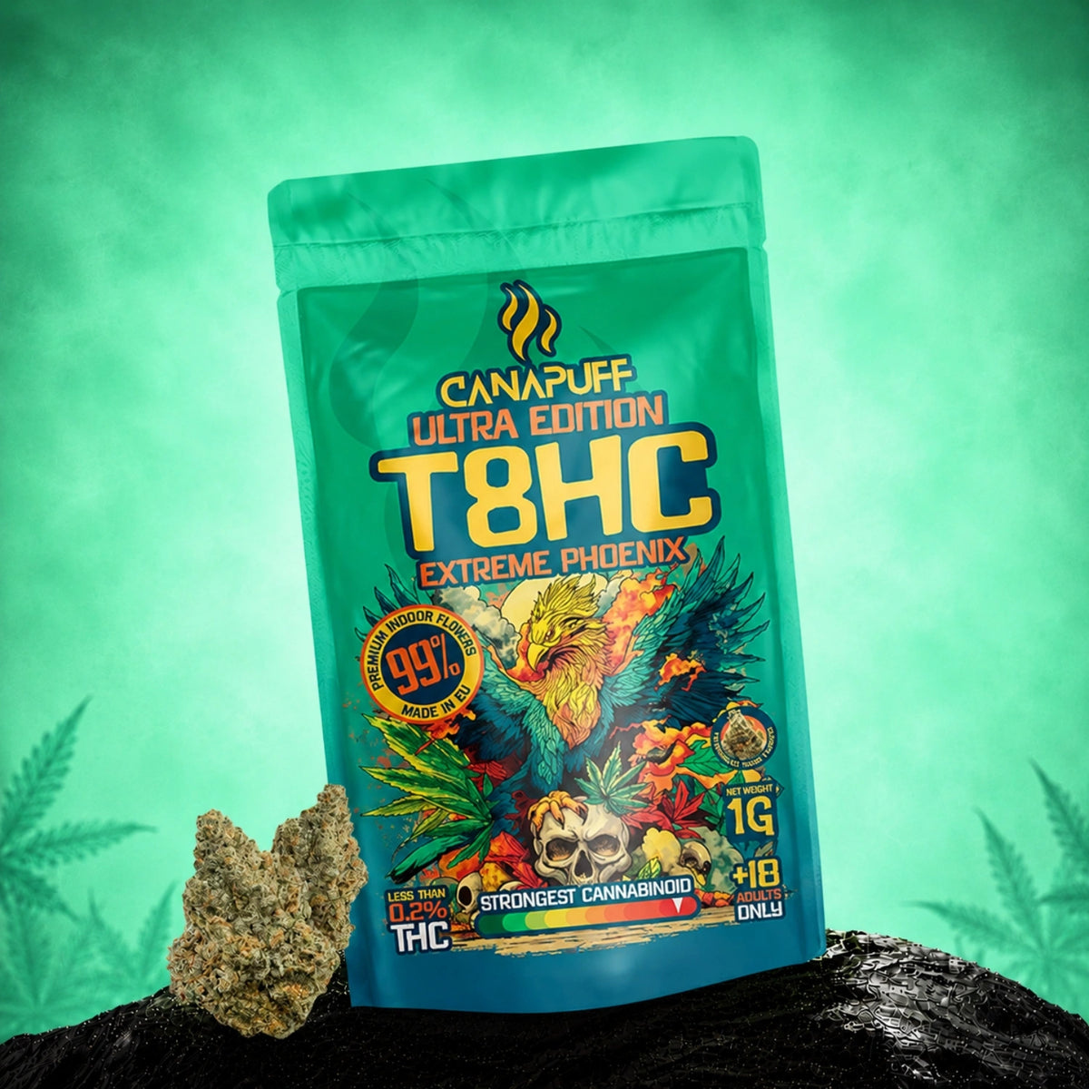 Canapuff T8HC Bloemen Extreme Phoenix 99% Ultra Edition, zakje van 1g