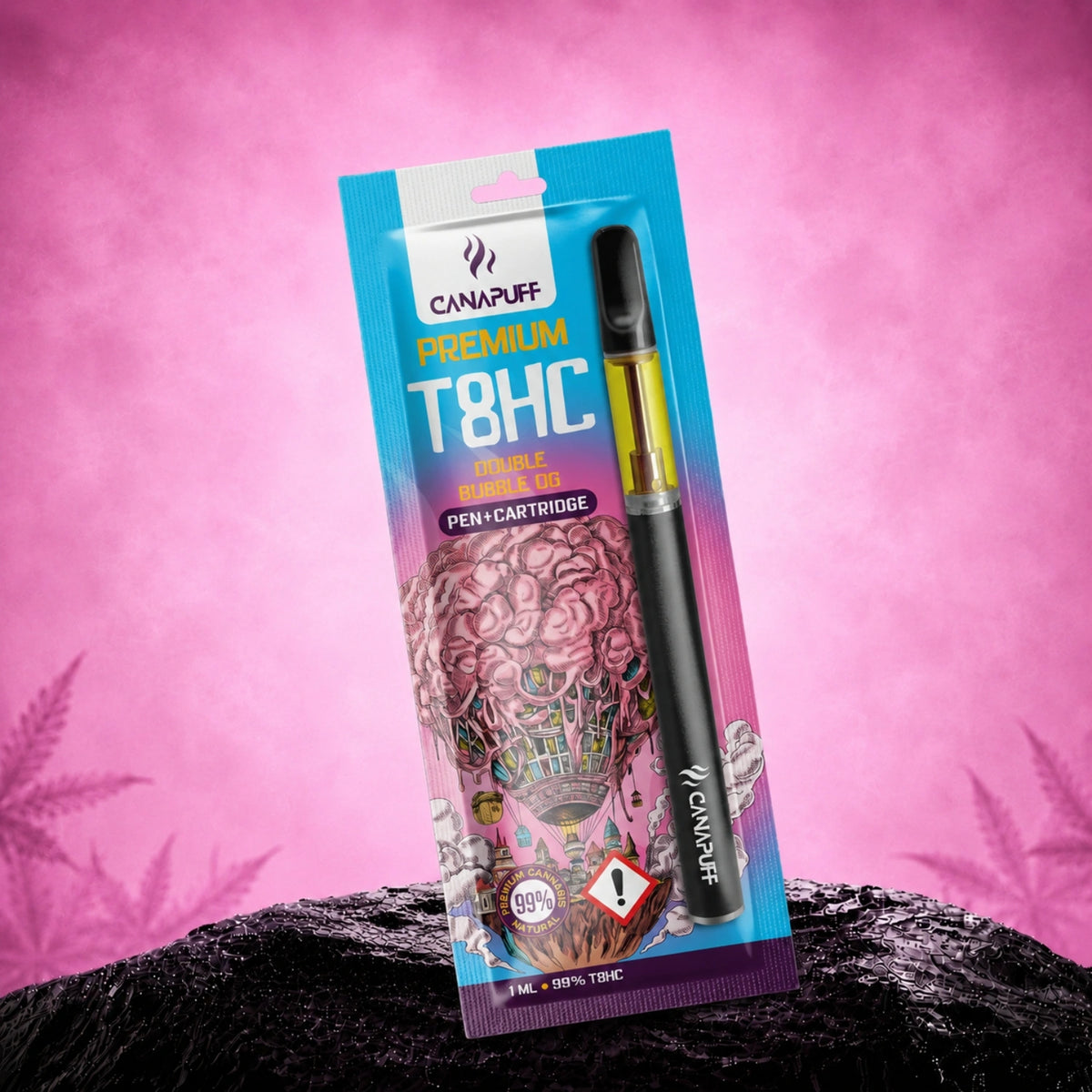 Canapuff T8HC pen en cartridge, Double Bubble OG, 99%, 1 ml