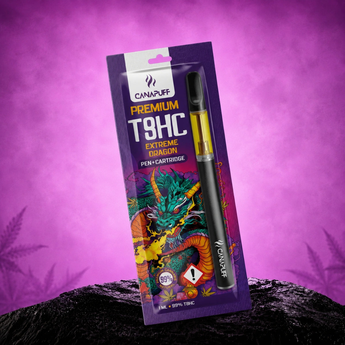 Canapuff T8HC Extreme Dragon pen en cartridge, 99%, 1 ml