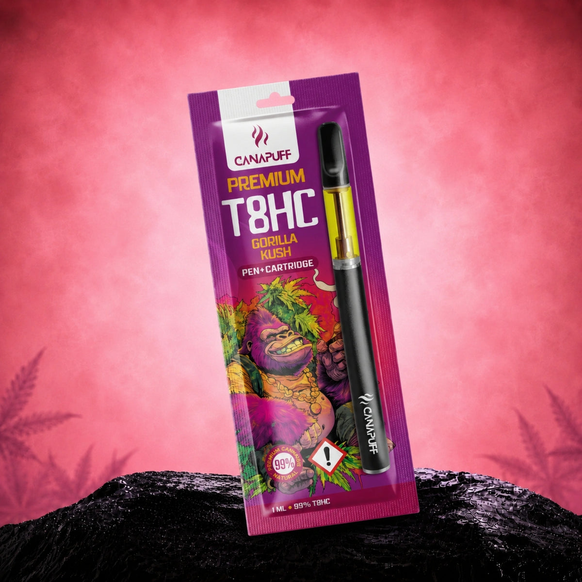 Canapuff T8HC Pen+Cartridge Gorilla Kush 99%, 1 ml wegwerpvape